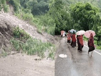 Image for चंडी देवी मंदिर के पास हुआ भूस्खलन, कई दुकाने क्षतिग्रस्त