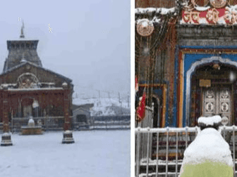 केदारनाथ में जमकर हुई बर्फबारी, दो इंच तक जमी बर्फ