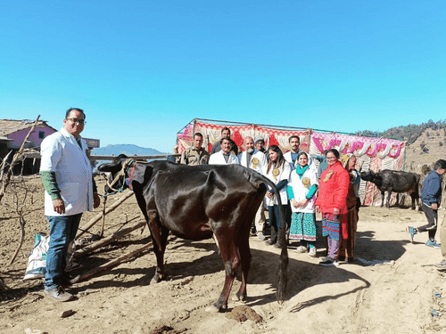 पशुपालन विभाग द्वारा ग्राम खुटियाखाल में पशु प्रदर्शनी का किया गया आयोजन