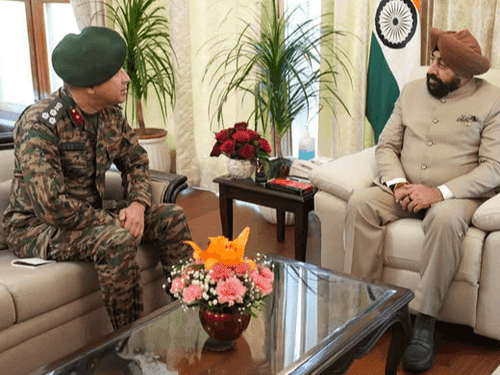 केन्द्रीय सैनिक कल्याण बोर्ड के सचिव ने राज्यपाल गुरमीत सिंह से की भेंट