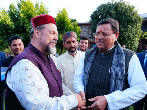 Image for Tunnel expert Prof. Arnold Dix met CM Dhami