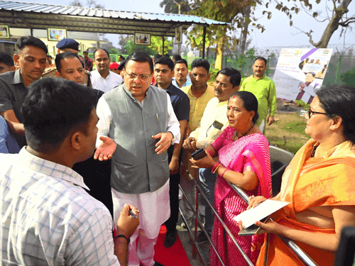 Image for The local people made CM Dhami aware of their problems
