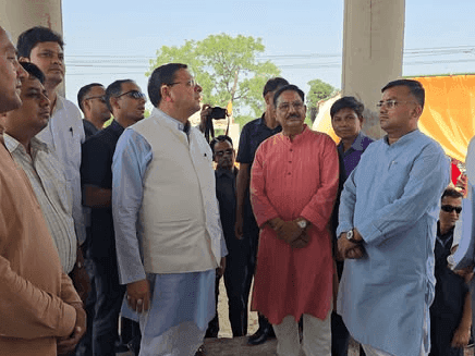 Image for सीएम धामी ने खटीमा में मां पूर्णागिरी मंदिर निर्माण का किया स्थलीय निरीक्षण