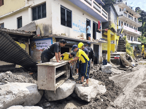 Image for SDRF search and relief operation continues in Tharali, Chamoli