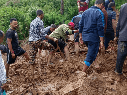 Image for Landslide after heavy rainfall in Mopata, Dewal block of Chamoli, two missing