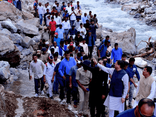 Image for मुख्यमंत्री धामी ने किया आपदा प्रभावित बैसानी गांव का दौरा