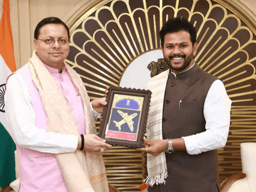 Image for CM Dhami meets Union Civil Aviation Minister