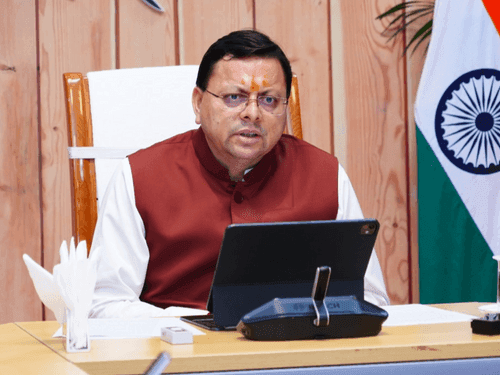 Image for CM Dhami virtually addresses public issues in Tehsil Diwas