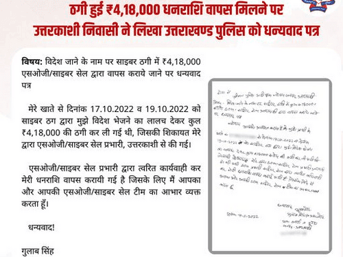 विदेश भेजने के नाम पर लाखों की धनराशि ठगने वाला अभियुक्त गिरफ्तार