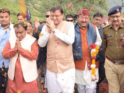 सीएम धामी ने रुद्रप्रयाग स्थित कोठगी में  नर्सिंग कॉलेज का भूमि पूजन किया