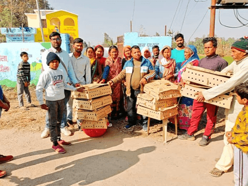 आजीविका बढ़ाने हेतु 3000 क्रॉलर पक्षियों का किया गया वितरण