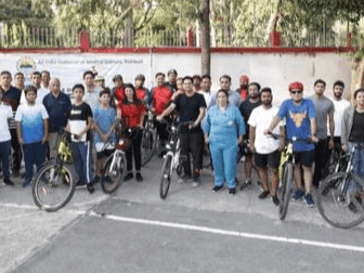 Image for एम्स ऋषिकेश में विश्व साइकिल दिवस के उपलक्ष्य में साइकिल रैली का किया गया आयोजन