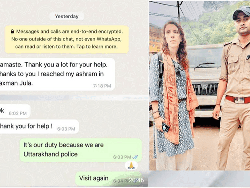 Image for पौड़ी पुलिस ने विदेशी शिव भक्त जैनी को मिलवाया उनके साथी से